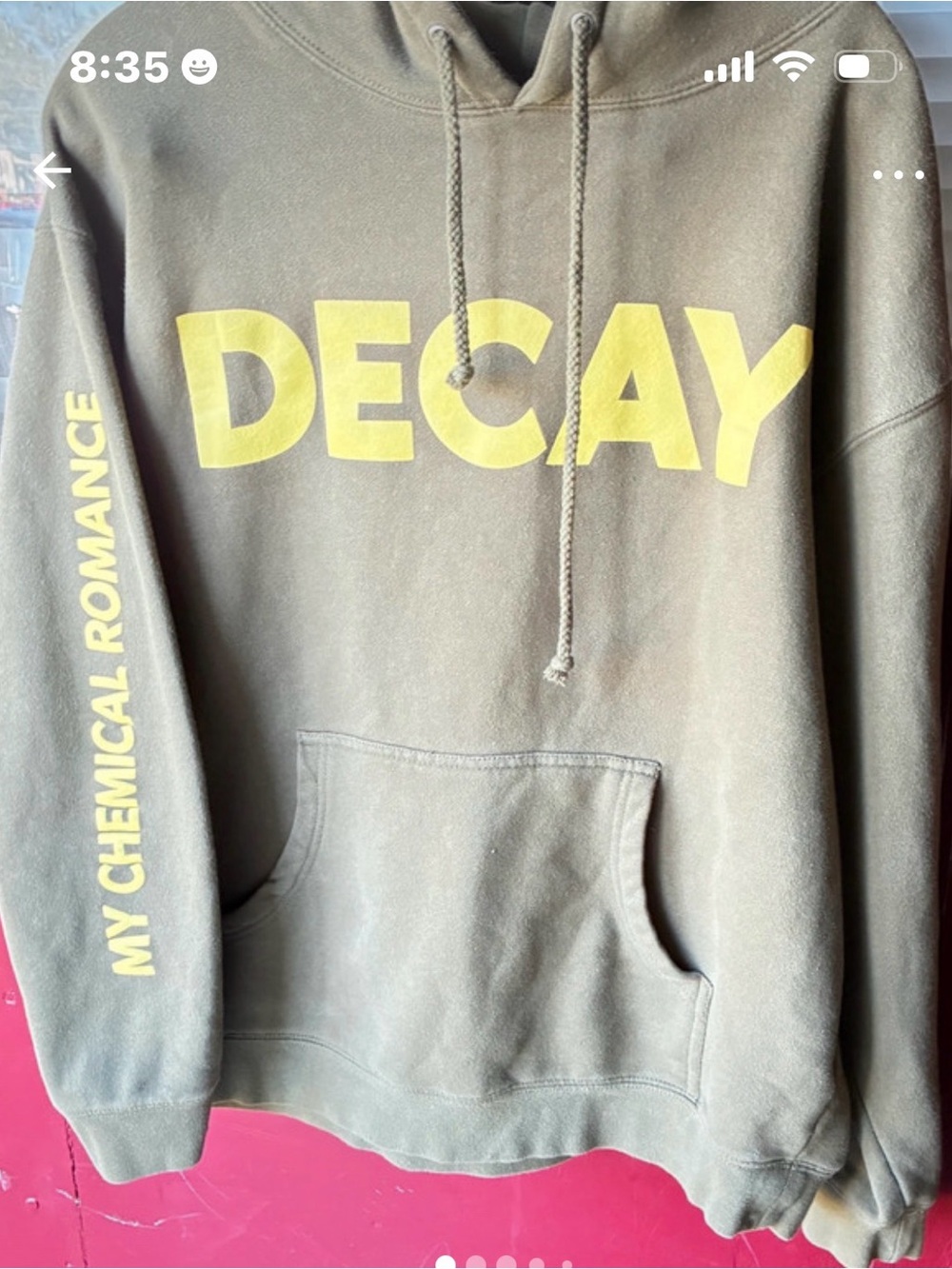 Olive Green "DECAY" Graphic Hoodie Sweatshirt